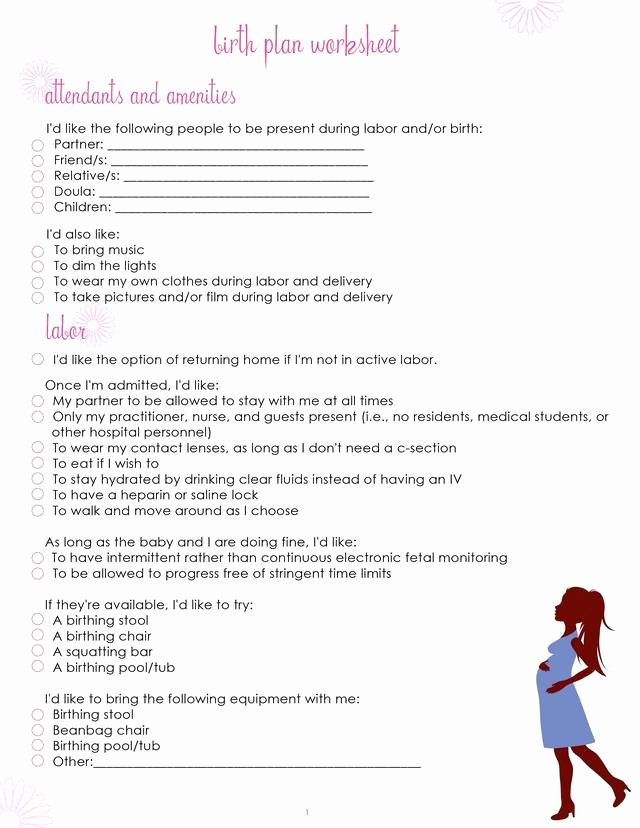 Birth Plan Template Pdf Beautiful Birth Plan Worksheet Page 1 Free Printable Coloring Pages