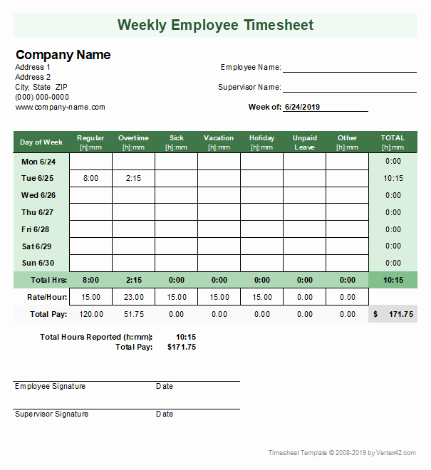Biweekly Timesheet Template Free Fresh Timesheet Template Free Simple Time Sheet for Excel