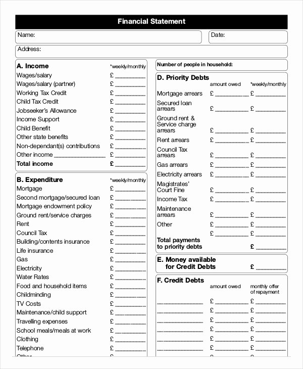 Blank Bank Statement Template Luxury Financial Statement form 12 Free Pdf Word Documents