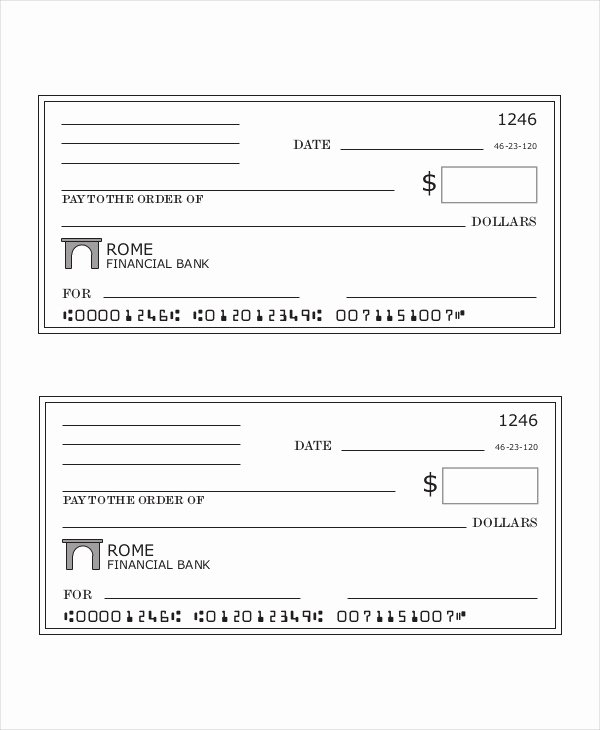 Blank Check Template Pdf Unique Payroll Check Templates 10 Free Printable Word Excel &amp; Pdf