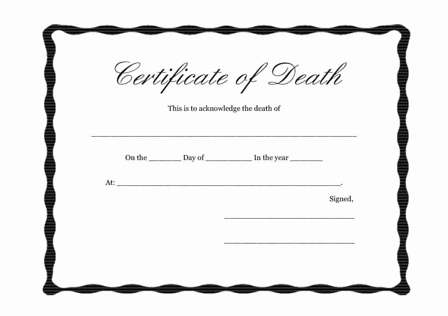 Blank Death Certificate Template Best Of 37 Blank Death Certificate Templates [ Free]
