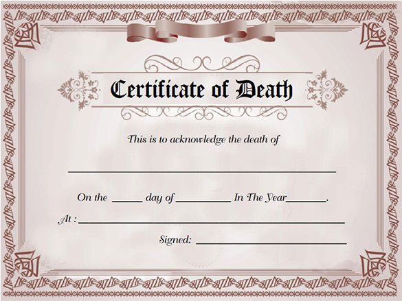 Blank Death Certificate Template Fresh 7 Death Certificate Templates Psd Ai Illustrator Word