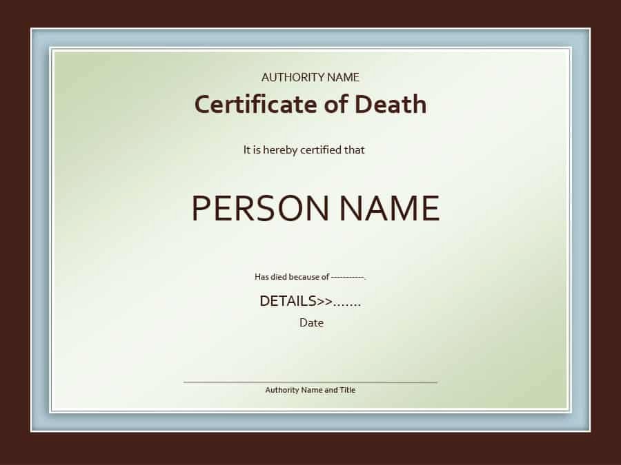 Blank Death Certificate Template Inspirational 37 Blank Death Certificate Templates [ Free]