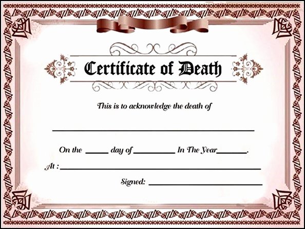 Blank Death Certificate Template Inspirational Fake Birth Certificate Maker