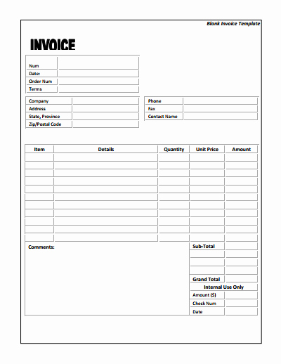 Blank Invoice Template Pdf Best Of Blank Invoice Template Download Create Edit Fill and
