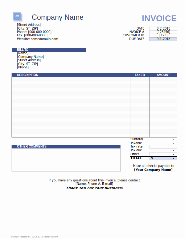Blank Invoice Template Pdf Inspirational 9 Blank Invoices In Excel Examples Pdf
