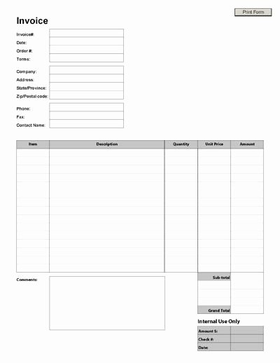 Blank Invoice Template Pdf Unique Blank Invoice form Template Barnyard