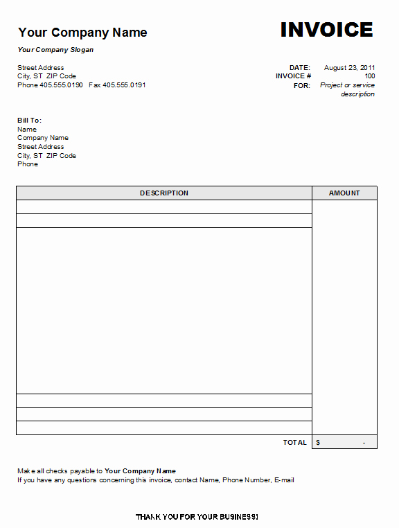 Blank Invoice Template Pdf Unique Free Blank Invoice form