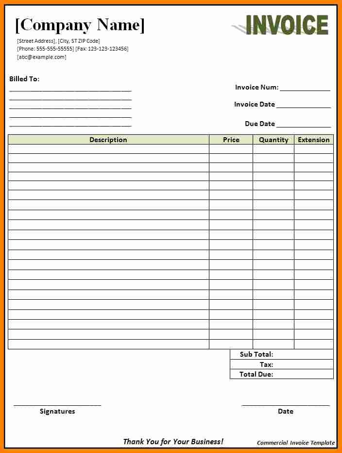 Blank Invoice Template Word Beautiful 5 Blank Billing Invoice Template