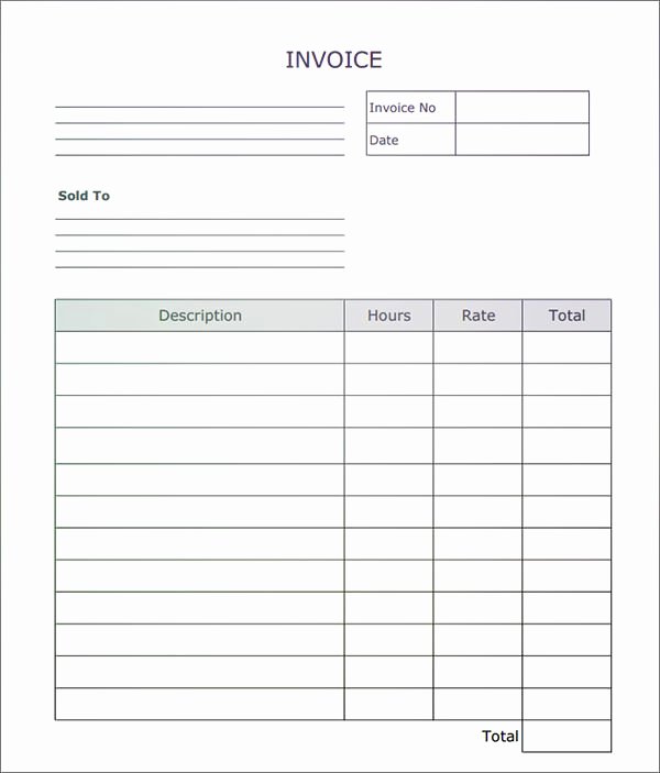 Blank Invoice Template Word Beautiful Fillable Invoice Blank In Pdf