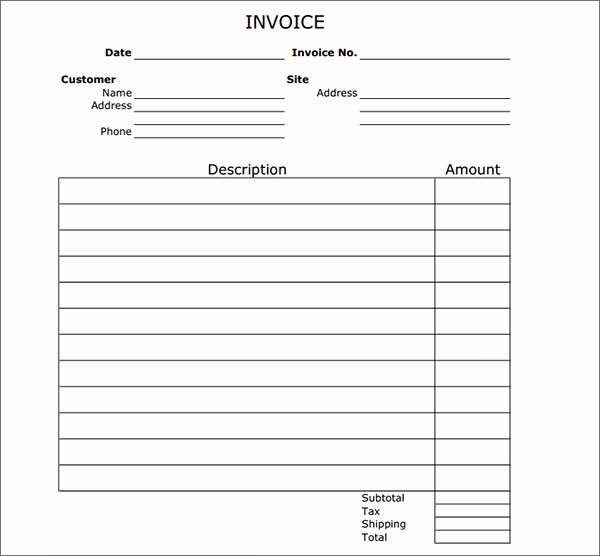 Blank Invoice Template Word Best Of Free 47 Sample Blank Invoice Templates In Word