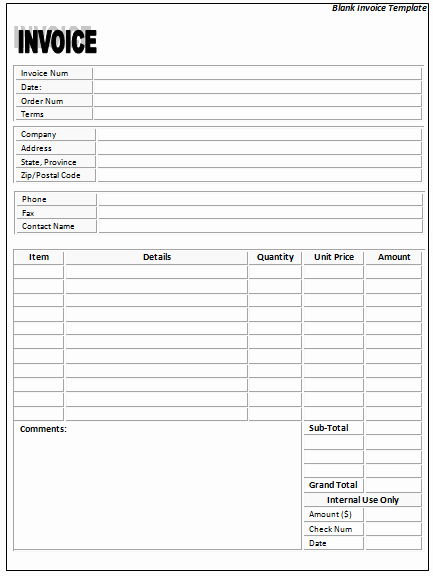 Blank Invoice Template Word Lovely Blank Invoice Template 5 Free Blank Invoices