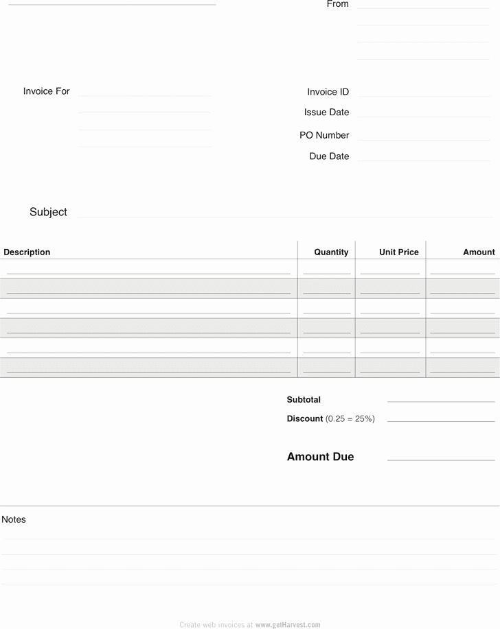 Blank Invoice Template Word Luxury Free Blank Invoice Template for Excel Excel Template
