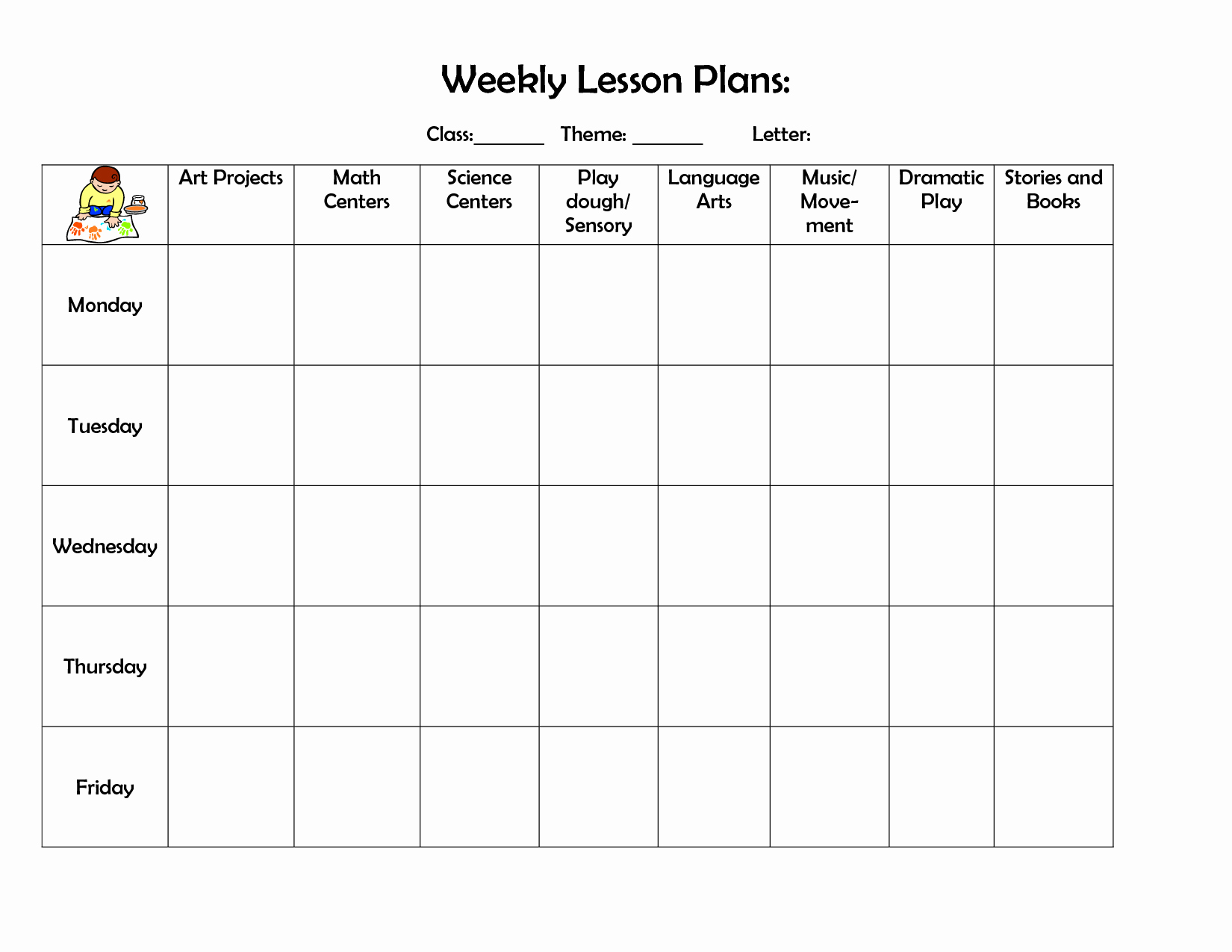 Blank Preschool Lesson Plan Template Luxury Infant Blank Lesson Plan Sheets
