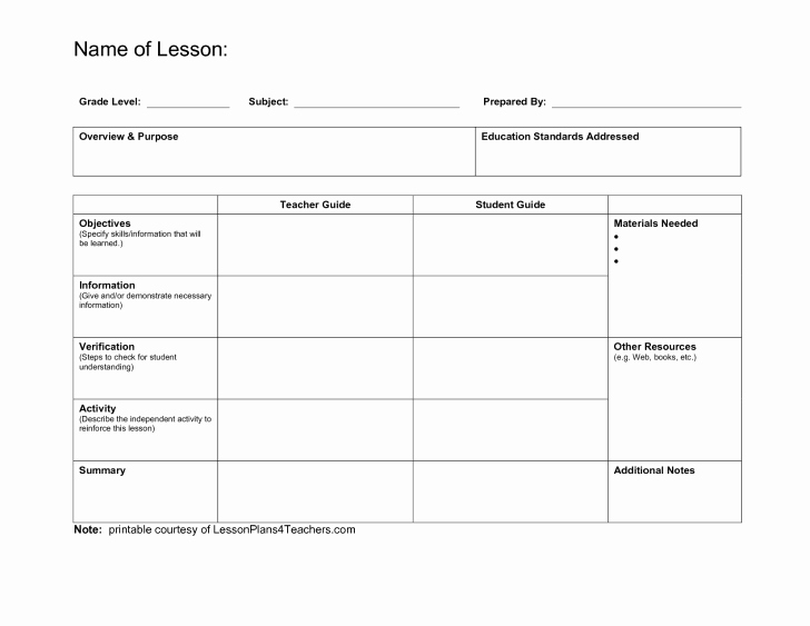 Blank Preschool Lesson Plan Template Luxury Sample Lesson Plans for Preschool Templates – Free