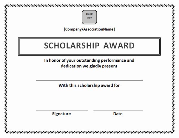 Blank Scholarship Application Template Beautiful Printable Award Certificate Templates