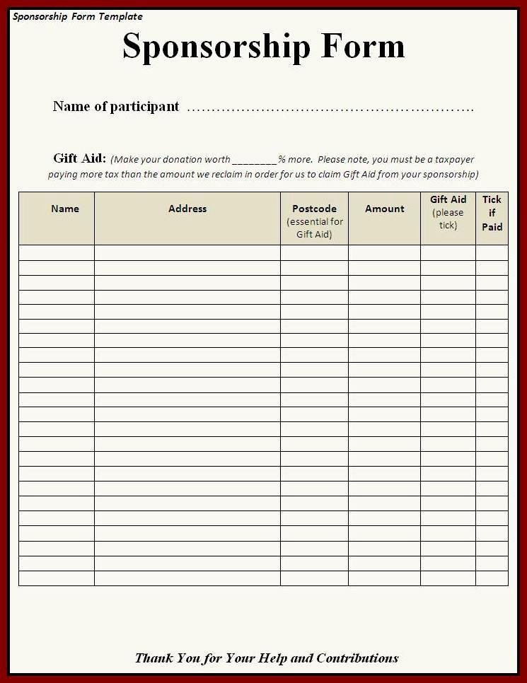 Blank Scholarship Application Template Best Of Free Sponsor form Template Picture – Free Sponsorship form