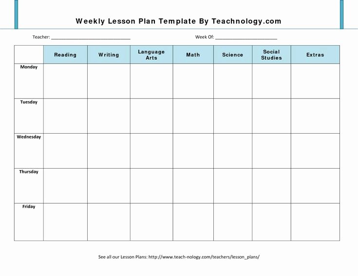 Blank Weekly Lesson Plan Template Best Of Blank Lesson Plan Template