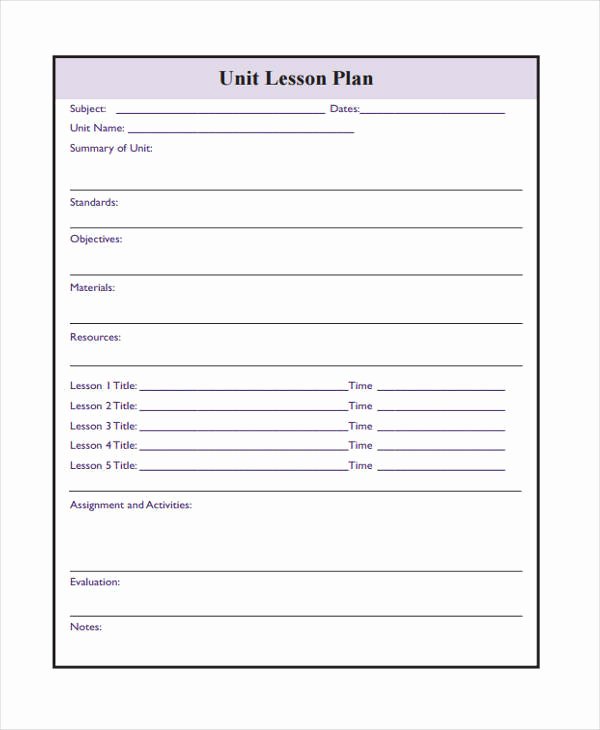 Blank Weekly Lesson Plan Template Fresh 16 Lesson Plan Samples &amp; Templates Pdf Doc