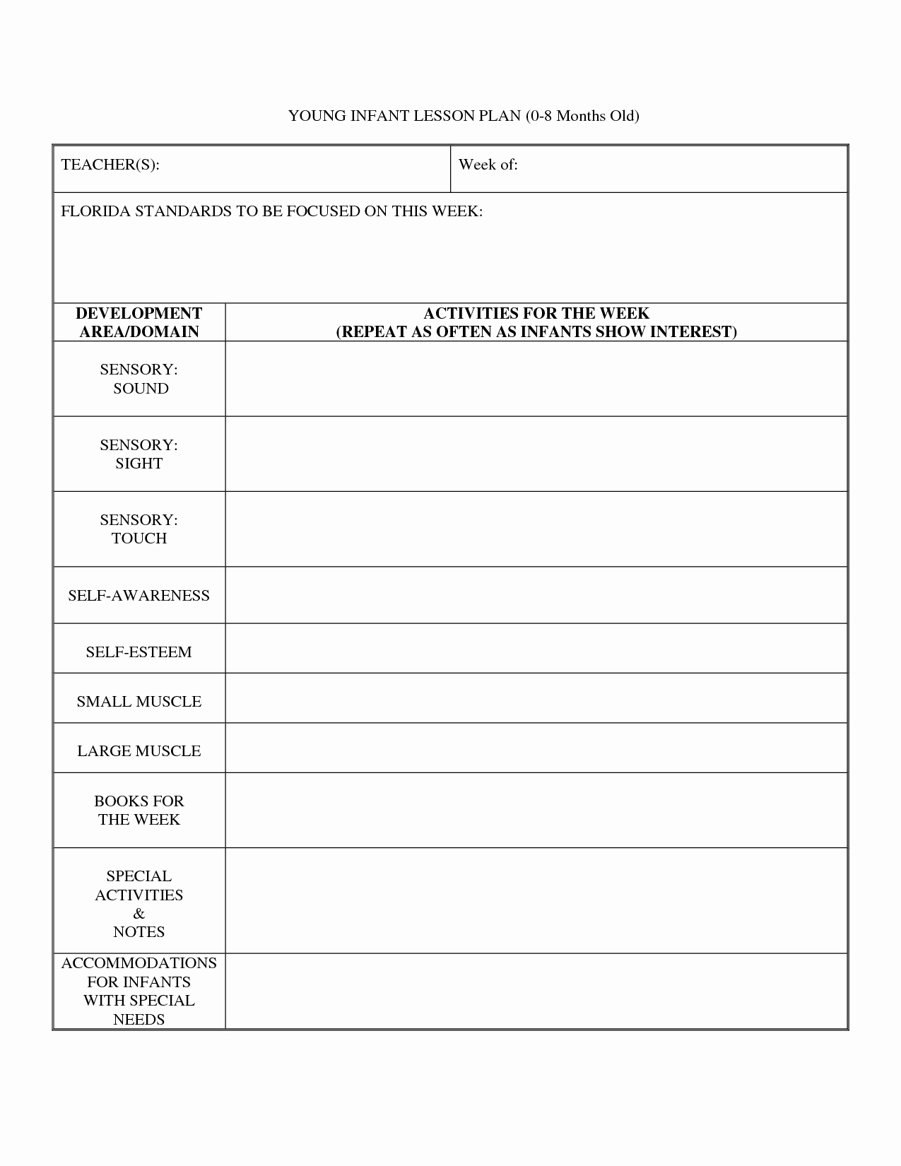 Blank Weekly Lesson Plan Template Inspirational Best S Of Blank Printable Lesson Plans form