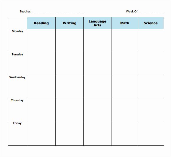 Blank Weekly Lesson Plan Template Unique Sample Blank Lesson Plan 10 Documents In Pdf