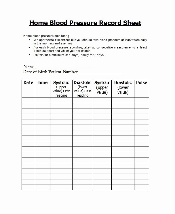 Blood Pressure Charting Template Fresh 30 Printable Blood Pressure Log Templates Template Lab