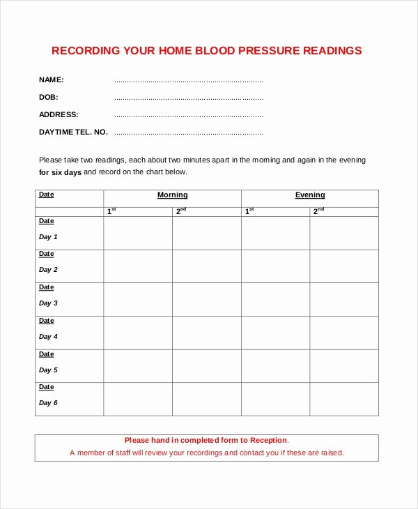 Blood Pressure Charting Template Luxury Blood Pressure Chart Template 4 Free Word Pdf Document