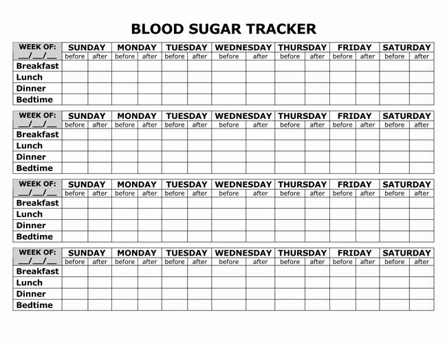 blood sugar log templates