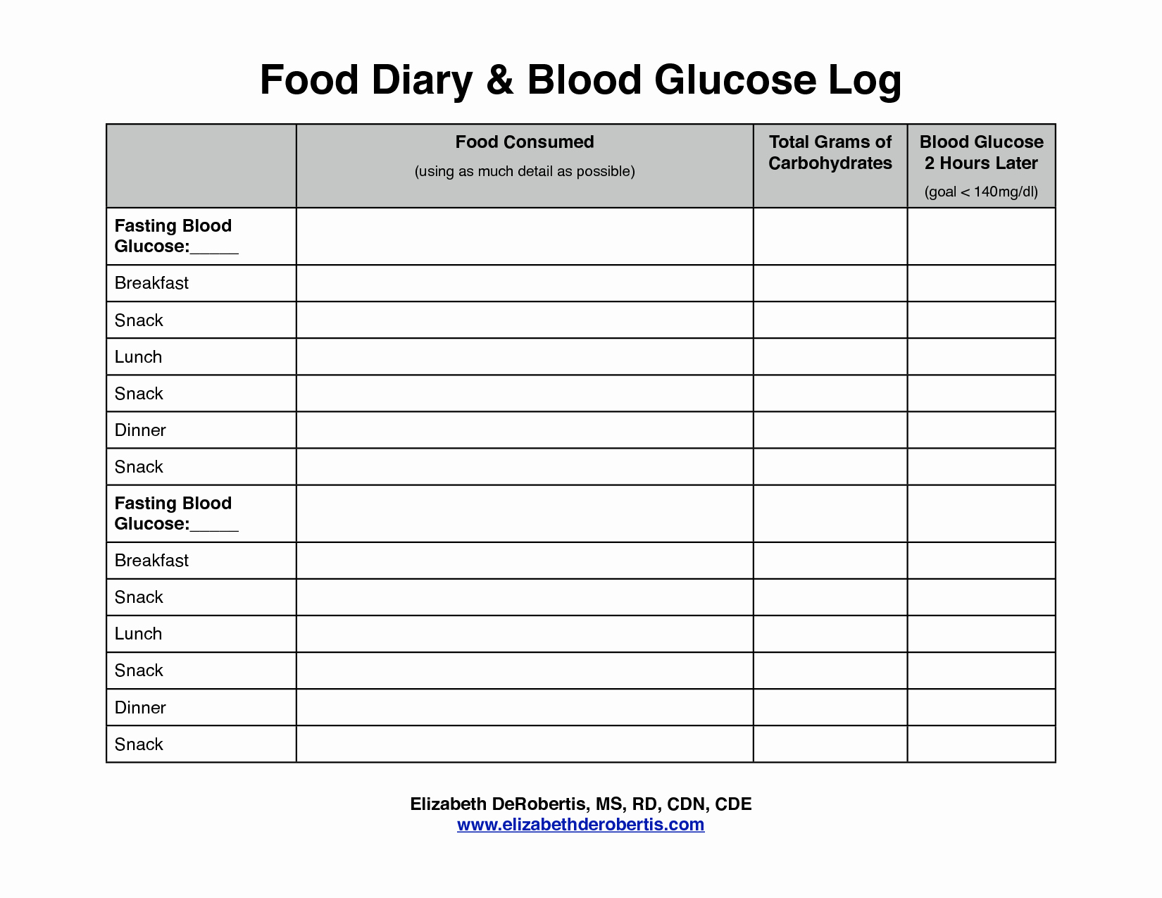 Blood Sugar Log Book Template New New Food Log Sheet