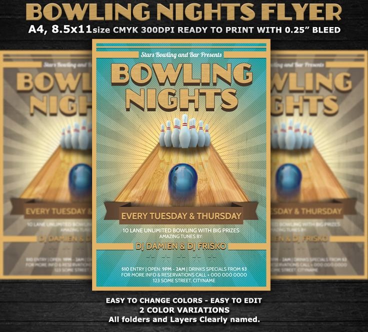 Bowling Flyer Template Free Elegant 17 Best Images About Bowlin Flyer On Pinterest