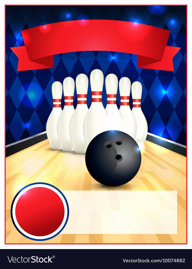Bowling Flyer Template Free Fresh Bowling Alley Blank Template Flyer Royalty Free Vector Image