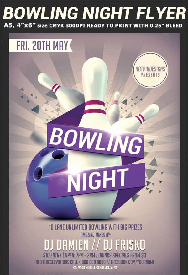 Bowling Flyer Template Free Inspirational 60 Sample Party Flyers Psd