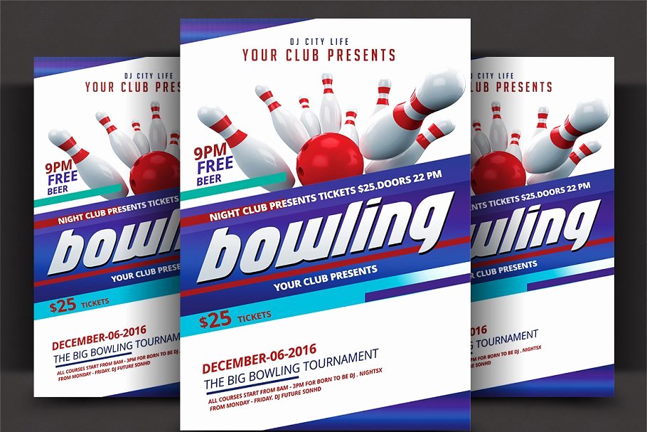 Bowling Flyer Template Free Lovely Bowling tournament Flyer Flyer Templates