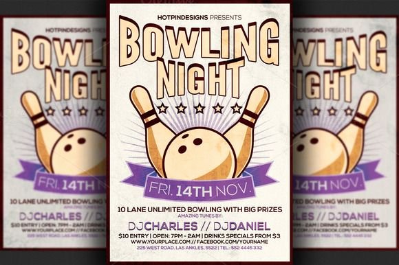 Bowling Flyer Template Free Luxury Bowling Night Flyer Template