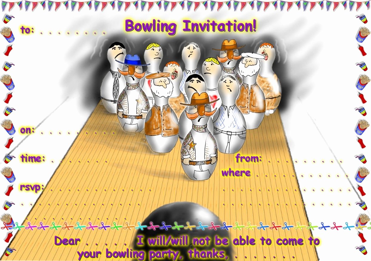 Bowling Party Invitations Templates Lovely Free Bowling Party Invitation Printable