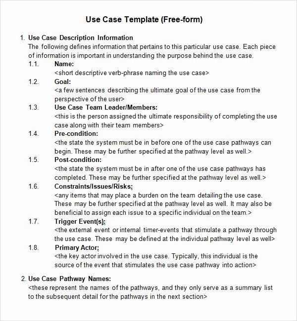 Business Case Template Word Unique Free 6 Use Case Samples In Word
