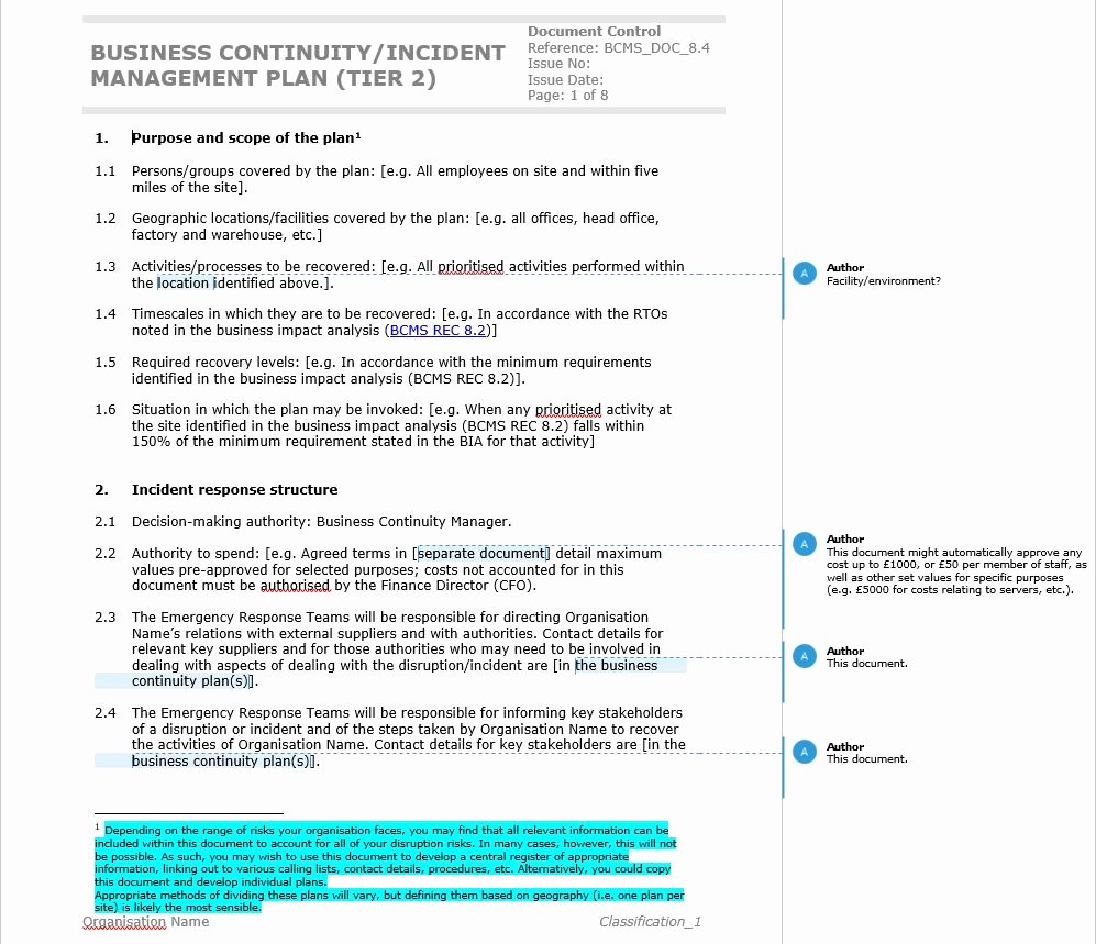 Business Continuity Plan Template Beautiful How to Write An iso Pliant Business Continuity