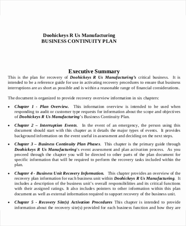 Business Continuity Plan Template Beautiful Manufacturing Business Plan Templates 15 Free Word Pdf