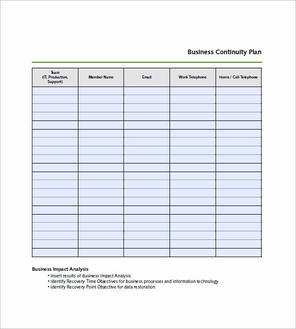 Business Continuity Plan Template Best Of Business Continuity Plan Template 12 Free Word Excel