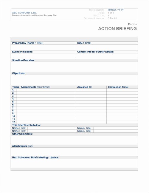 Business Continuity Plan Template Inspirational Business Continuity Plan Template form