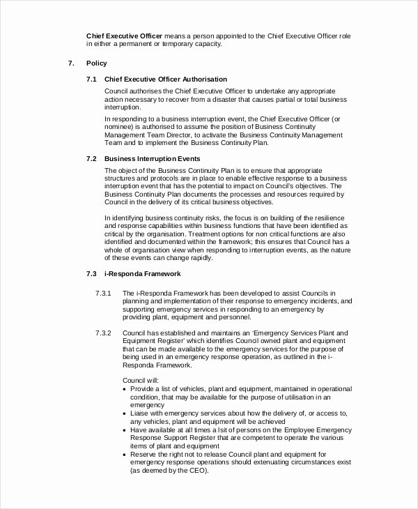 Business Continuity Plan Template Luxury Business Continuity Plan 9 Free Pdf Word Download