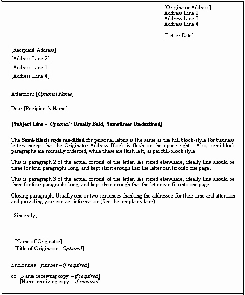 Business Letter format Template Fresh Business Letter format formal and Professional