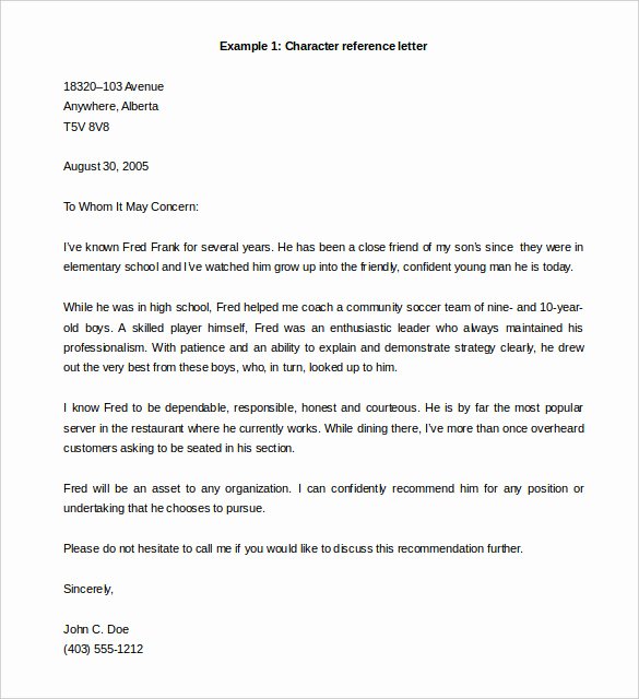 Business Letter Of Recommendation Template Elegant 42 Reference Letter Templates Pdf Doc