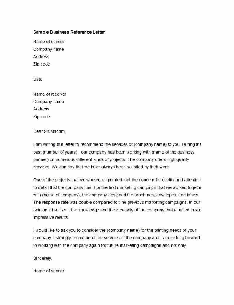 Business Letter Of Recommendation Template Luxury 45 Awesome Business Reference Letters Template Archive