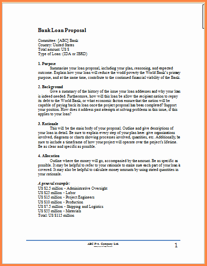 Business Loan Proposal Template Best Of 6 Business Proposal for Loan