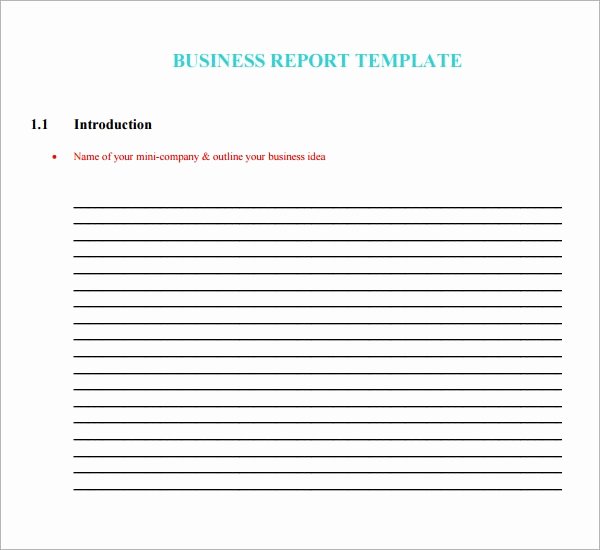 Business Report format Template Beautiful Free 29 Sample Business Report Templates In Word