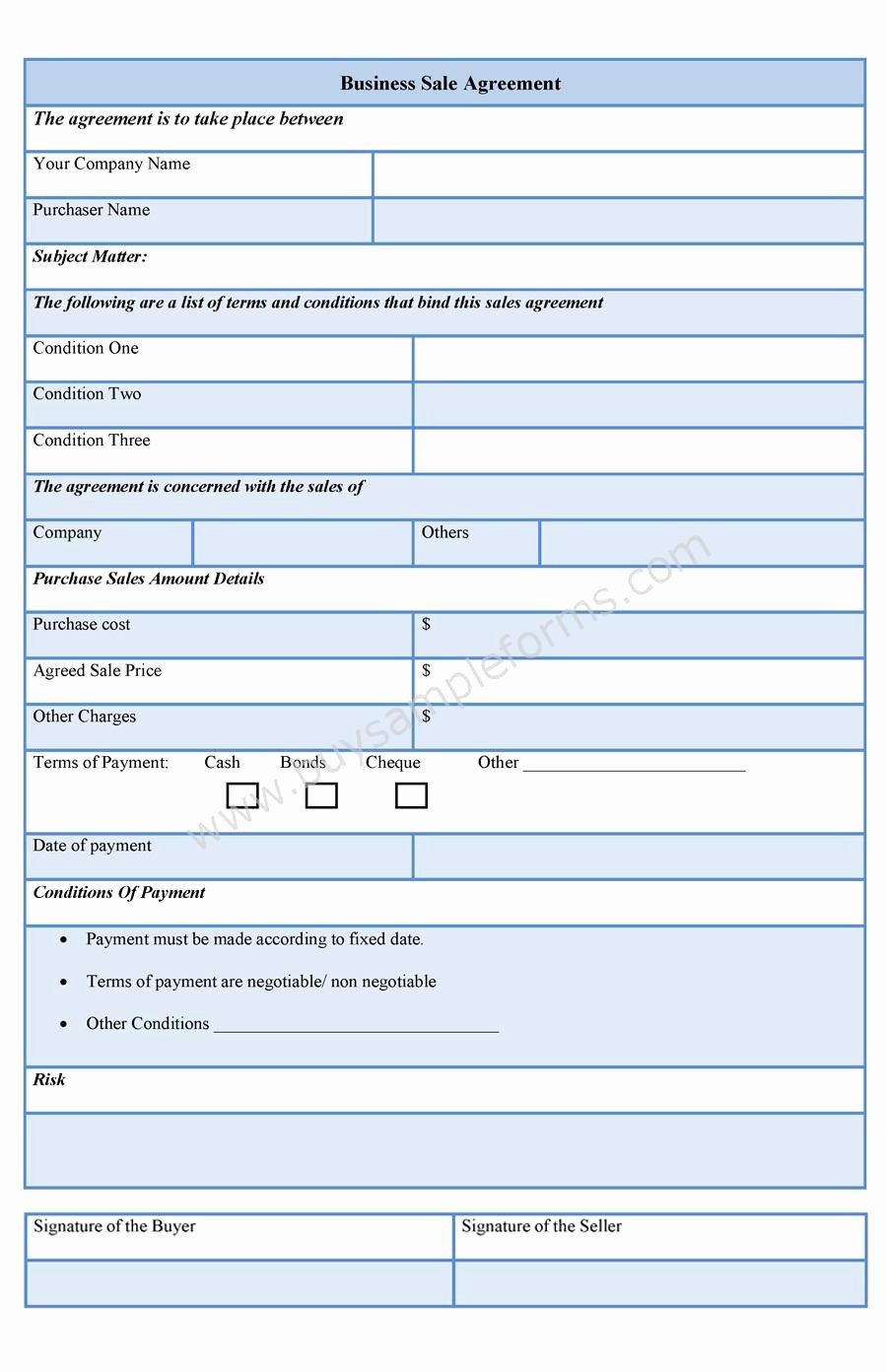 Business Sale Agreement Template Awesome Business Sale Agreement form