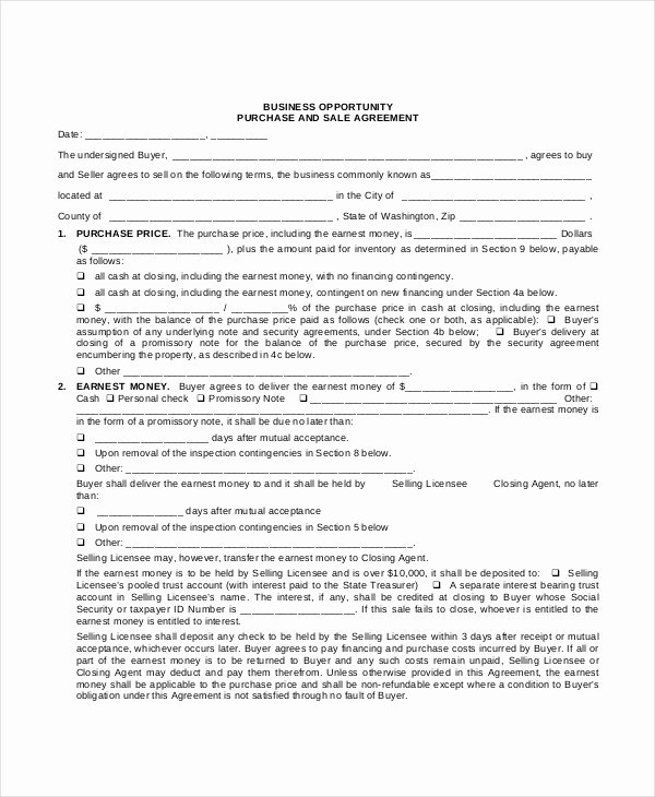 Business Sale Agreement Template Fresh 20 Purchase and Sale Agreement Templates Word Pdf