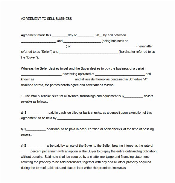 Business Sale Agreement Template Inspirational Contract Sale Business Template Free