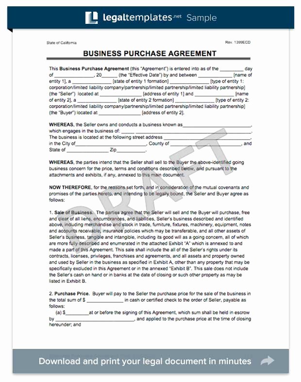 Business Sale Agreement Template Inspirational Create A Business Purchase Agreement